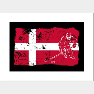 Denmark ice hockey player flag Danmark gift Posters and Art